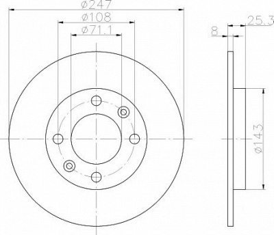 HELLA PAGID 8dd355102511 -  Тормозной диск